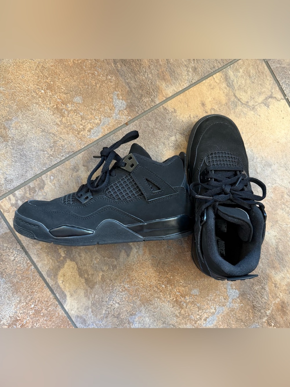 Jordan YOUTH “Black Cats” All-Black Sneakers